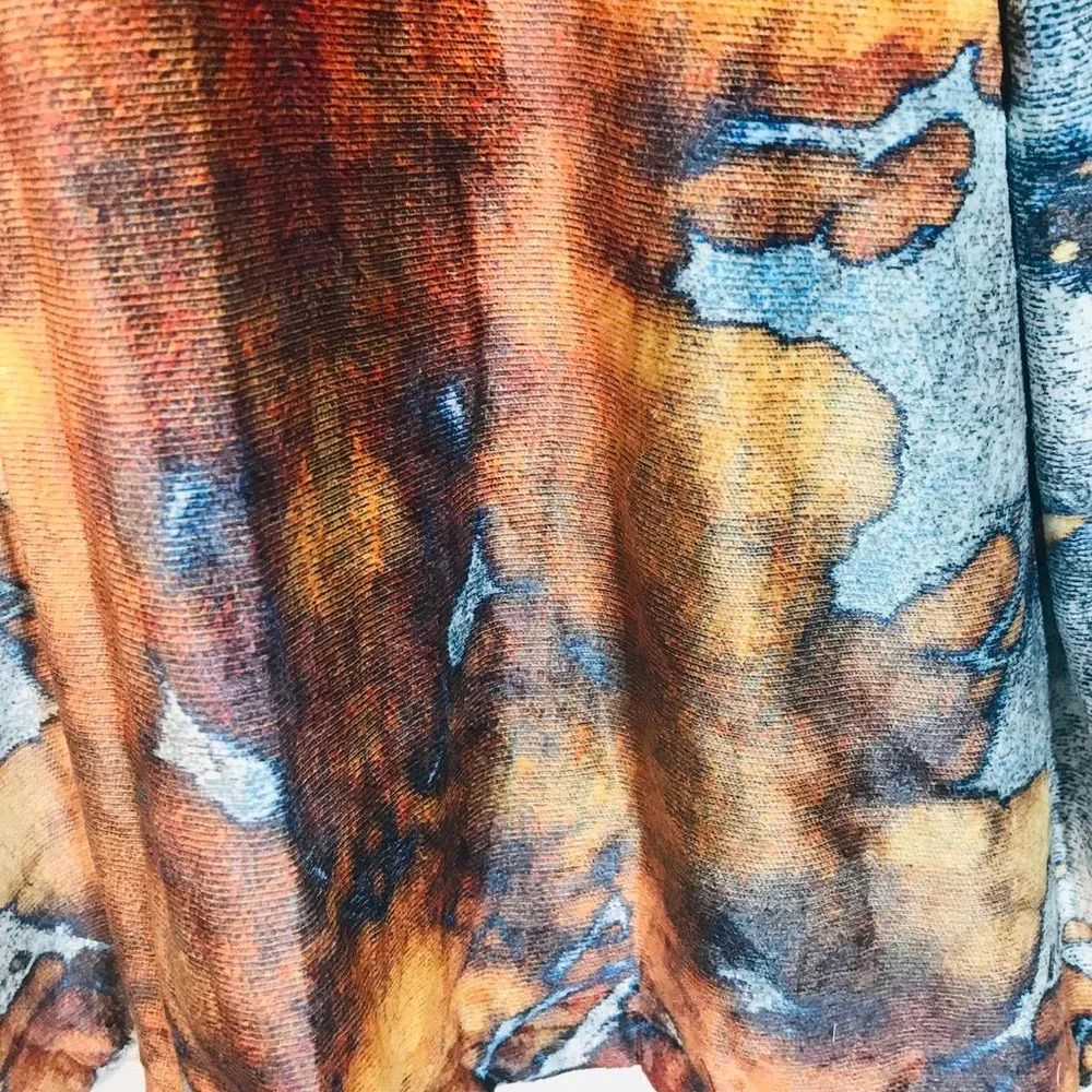 Tie Dye Silver Brown Zip Up Fleece Soft Velour Jacket Synchilla Size Extra Large - Picture 13 of 13